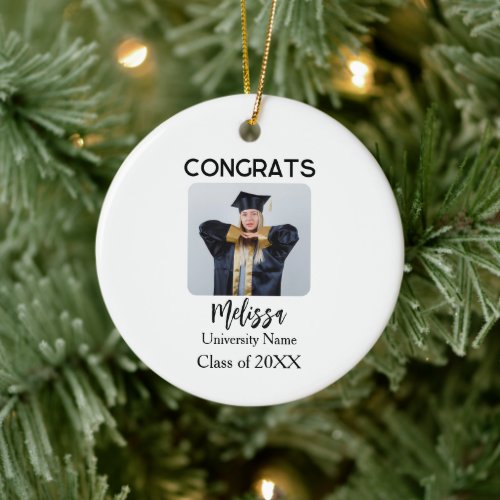 Graduation Party College University High School Ceramic Ornament