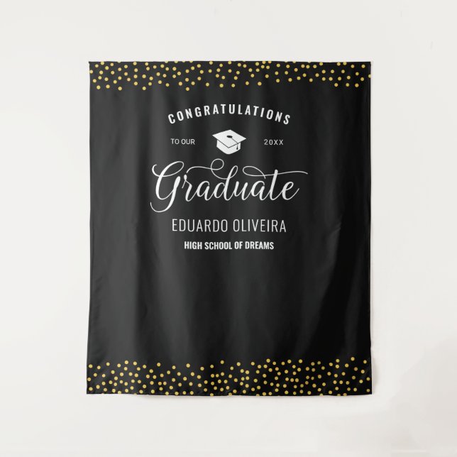 Graduation Party Confetti Congrats Grad Backdrop (Front)