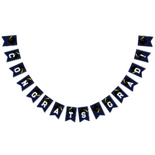 Graduation Party Congrats Decoration Bunting Flags
