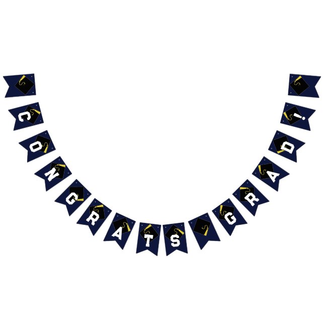 Graduation Party Congrats Decoration Bunting Flags (All)