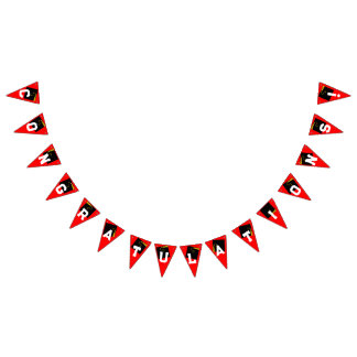 Graduation Party Congrats Red Bunting Flags