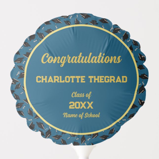 Graduation Party Congratulations Personalize Photo Balloon (Front)