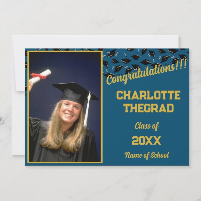 Graduation Party Congratulations Personalize Photo Invitation (Front)