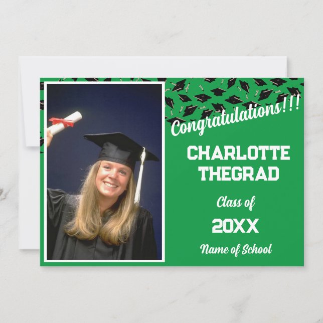 Graduation Party Congratulations Personalize Photo Invitation (Front)