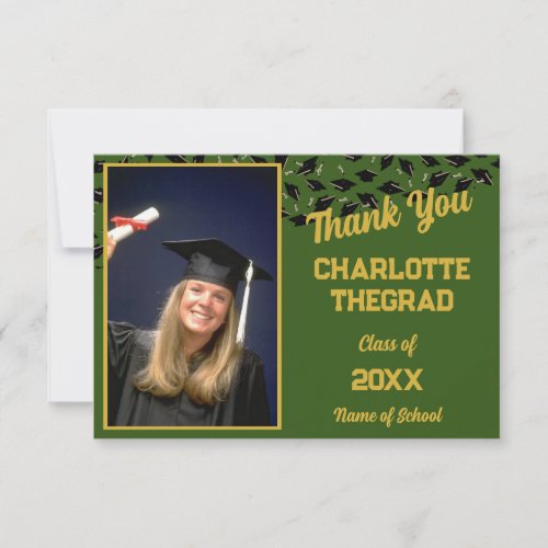 Graduation Party Congratulations Personalize Photo Thank You Card