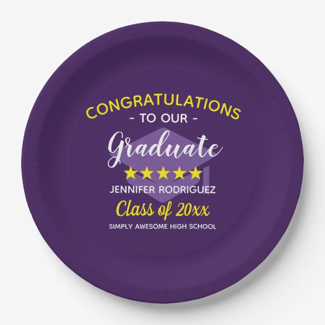 Graduation Party Congratulations To Our Graduate Paper Plates (Front)