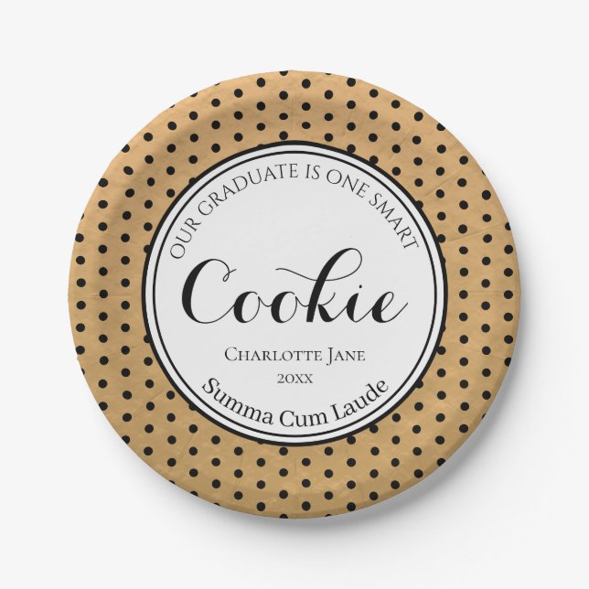 Graduation Party Cookie Summa Cum Laude Paper Plates (Front)