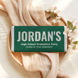 Graduation Party Custom Name Green Hershey Bar Favors