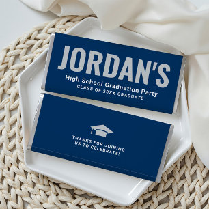 Graduation Party Custom Name Navy Hershey Bar Favors