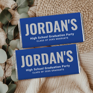 Graduation Party Custom Name Royal Blue Hershey Bar Favors