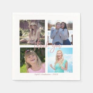 Graduation Party Custom Photo Collage Napkins