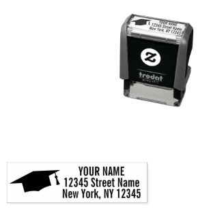Graduation party custom return address self-inking stamp