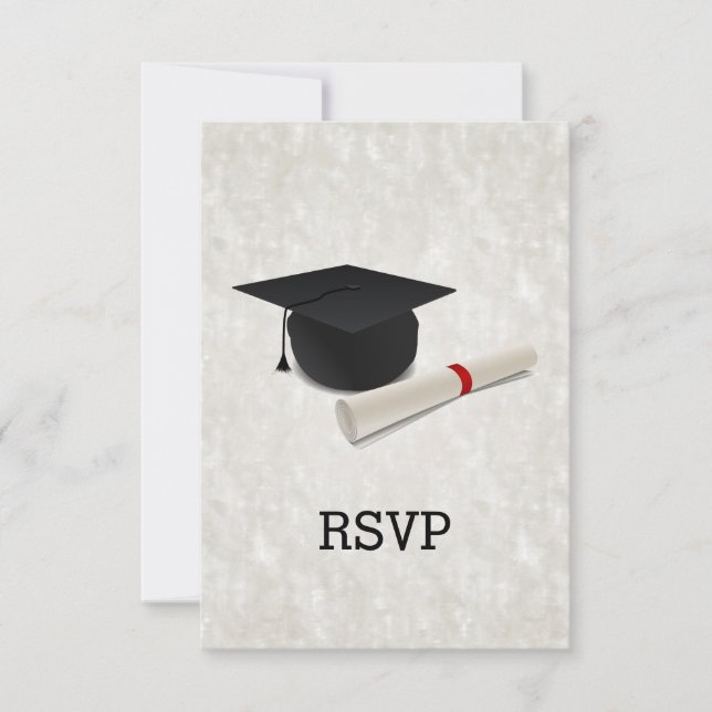 Graduation Party Diploma Customizable RSVP Reply Card (Front)