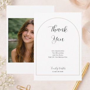 Graduation Party Elegant Script Thank You Card