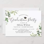 Graduation Party Eucalyptus Greenery Leaves Invitation (Front)