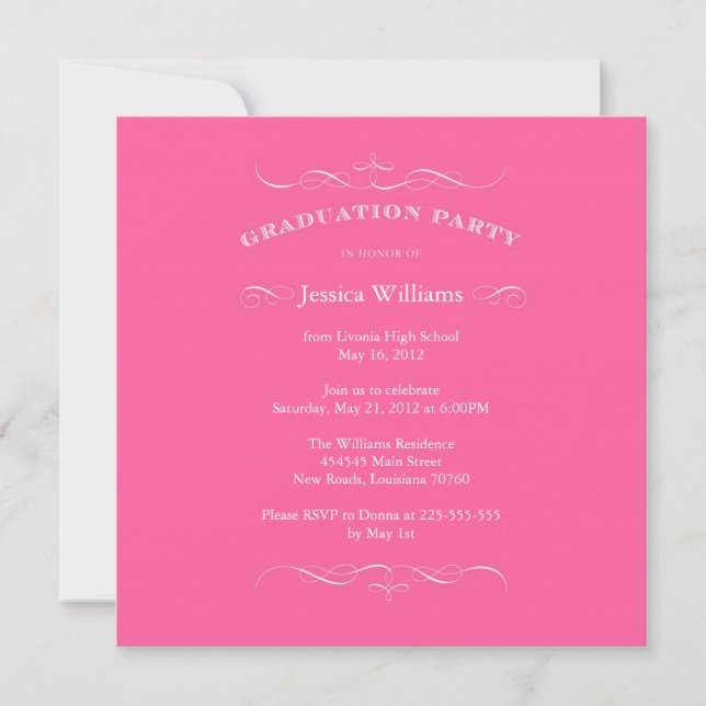 Graduation Party | Fancy Flourishes Invitation (Front)