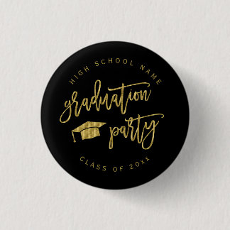 Graduation Party Faux Gold Class Of Buttons