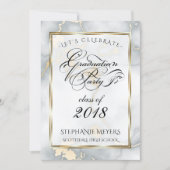 Graduation Party Faux Italian Gold  Marble Invitation (Front)