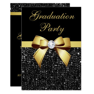 black gold graduation invitations zazzle