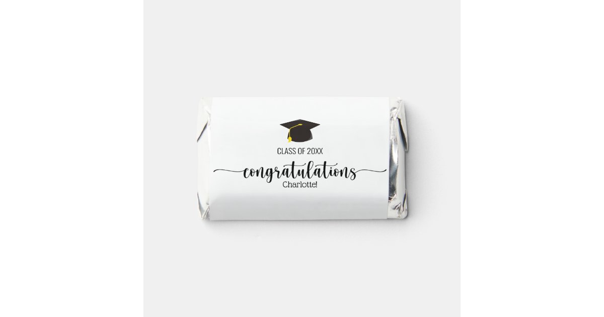 Personalized Graduation Black and Gold Milk Chocolate M&Ms 