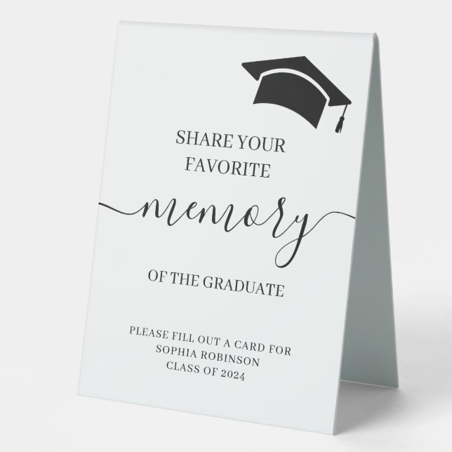 Graduation Party Favorite Memory Guest Advice Table Tent (Front)
