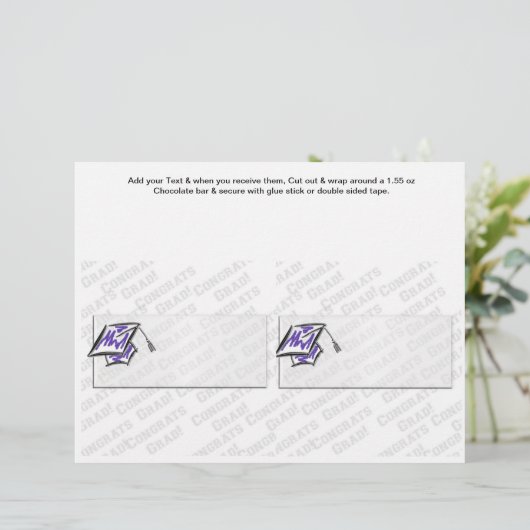 Graduation Party Favors Custom Candy Bar Wrappers (Standing Front)