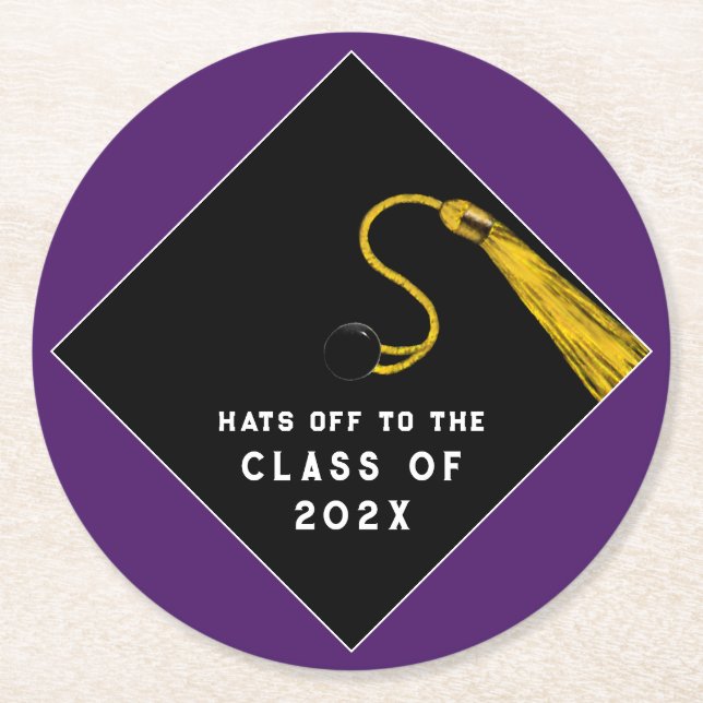 Graduation Party Favors Round Paper Coaster (Front)