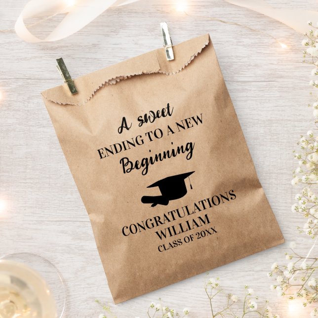 Graduation Party Favour Cookie Take Home Snack Bar Favor Bag (Clipped)