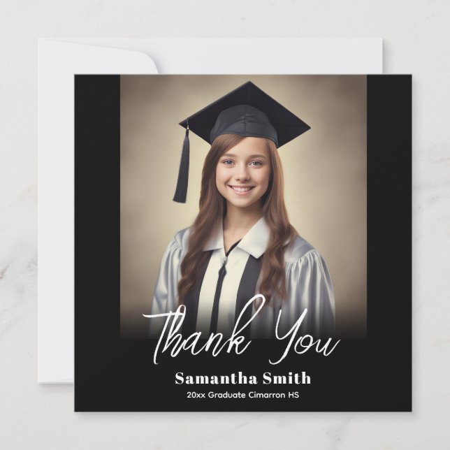 Graduation Party Flat Thank You Card (Front)