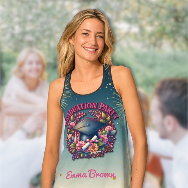 Graduation Party Floral Party Tank Top (Creator Uploaded)