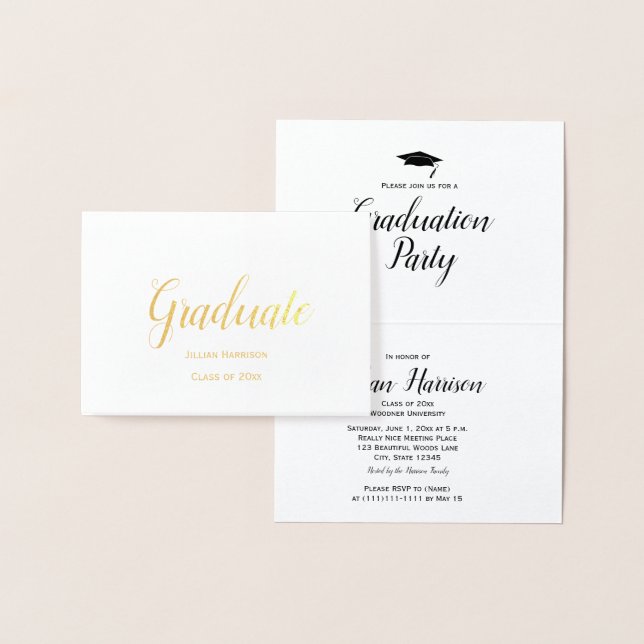 Graduation Party Foil Card Invitation (Display)