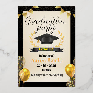 graduation party foil invitation