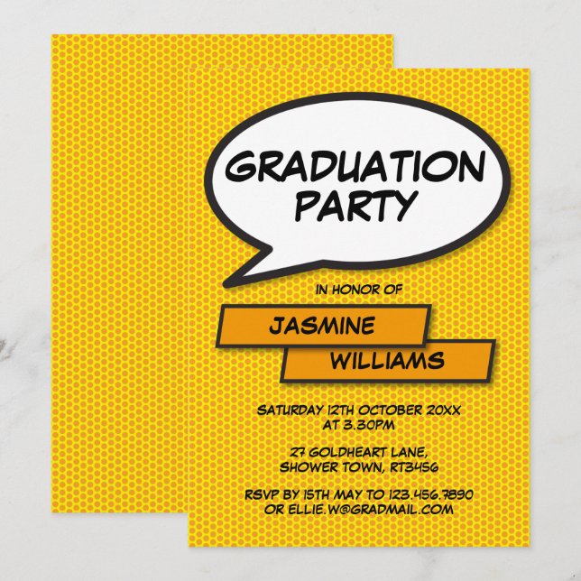 Graduation Party Fun Modern Class of 2022 Invitation (Front/Back)