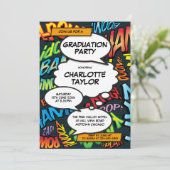 Graduation Party Fun Modern Colorful Class of 2022 Invitation (Standing Front)