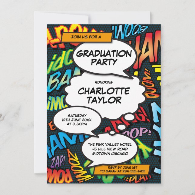 Graduation Party Fun Modern Colorful Class of 2022 Invitation (Front)