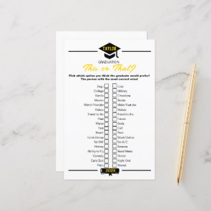 Graduation Party Game - This Or That?