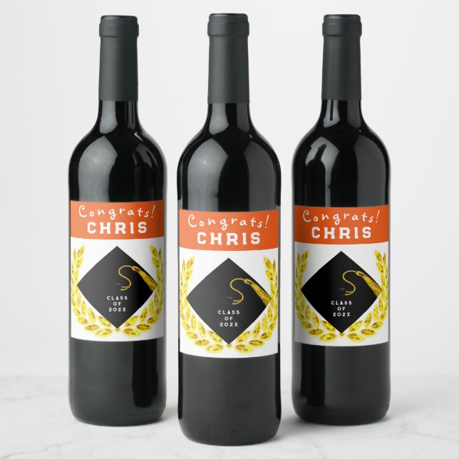 Graduation Party Gift Wine Label (Bottles)