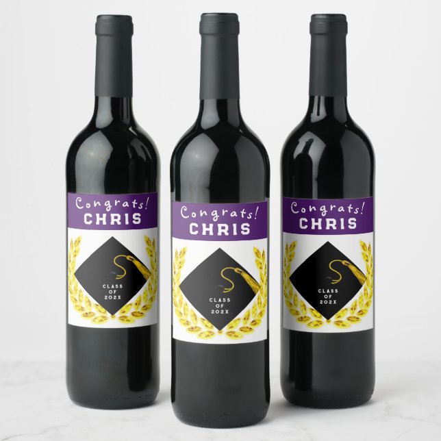 Graduation Party Gift Wine Label (Bottles)