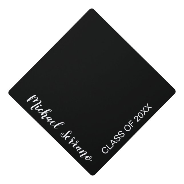 Graduation Party Gold Black Graduation Cap Topper (Front)