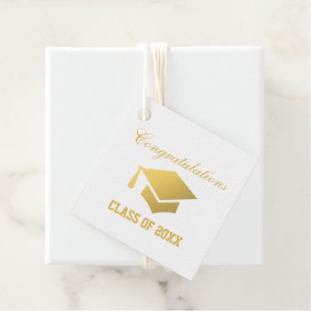 Graduation Party Gold Favor Tags by HappyMemoriesPaperCo at Zazzle