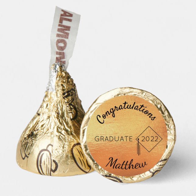 Graduation party gold name congratulations hershey®'s kisses® (Front)