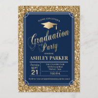 Graduation Party - Gold Navy Blue