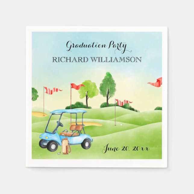 Graduation Party Golf Theme Napkins (Front)