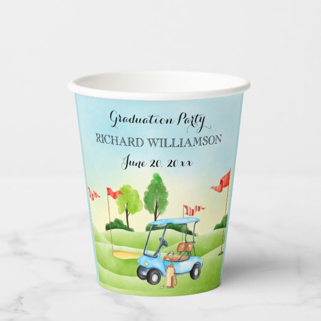 Graduation Party Golf Theme Paper Cups (Front)