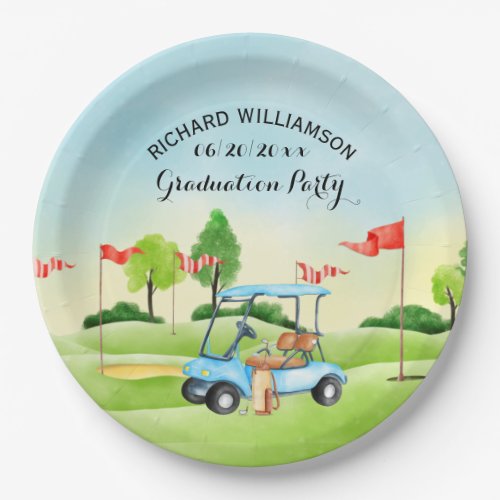 Graduation Party Golf Theme Paper Plates