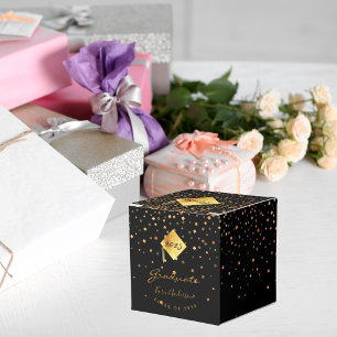 Graduation party graduate black gold 2025 favor boxes