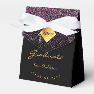 Graduation party graduate black gold purple 2026 favor boxes