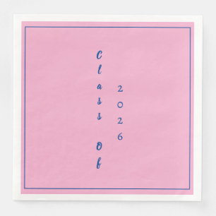 Graduation Party Graduate Class Of 2026 Pink Paper Dinner Napkins