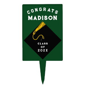Graduation Party Green Cake Topper