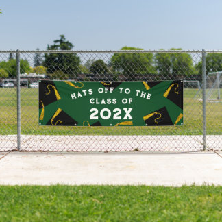 Graduation Party Green Congrats Banner